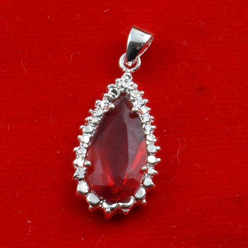 Necklace Silver  Ruby